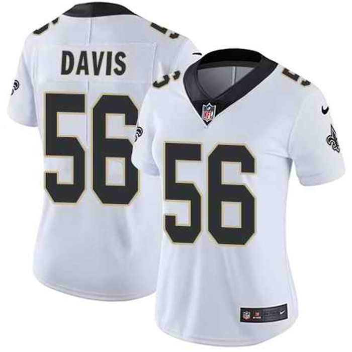  Saints 56 DeMario Davis White Women Vapor Untouchable Limited Jersey