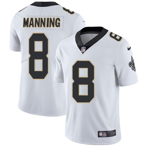  Saints 8 Archie Manning White Vapor Untouchable Player Limited Jersey