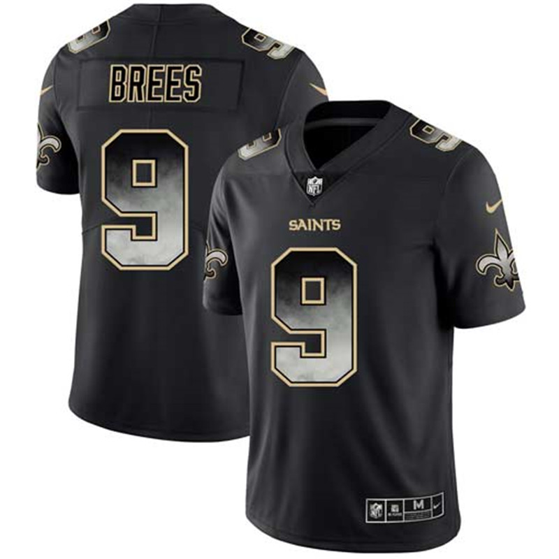 Nike Saints 9 Drew Brees Black Arch Smoke Vapor Untouchable Limited Jersey