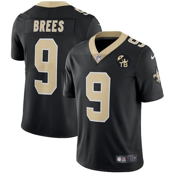  Saints 9 Drew Brees Black w Tom Benson Patch Vapor Untouchable Limited Jersey