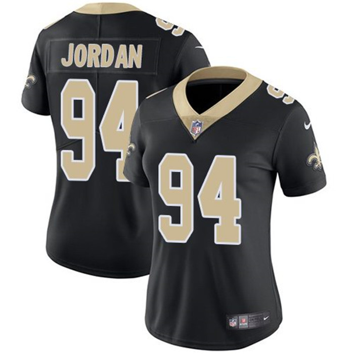  Saints 94 Cameron Jordan Black Women Vapor Untouchable Limited Jersey