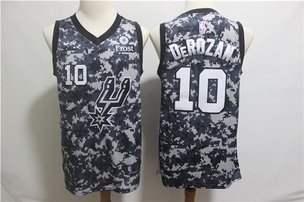  San Antonio Spurs Jersey #10 DeMar DeRozan Camo Jersey 2018 19NBA Swingman City Edition Jersey