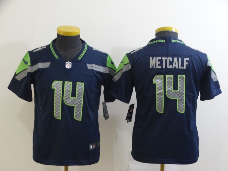 Nike Seahawks 14 DK Metcalf Navy Youth Vapor Untouchable Limited Jersey