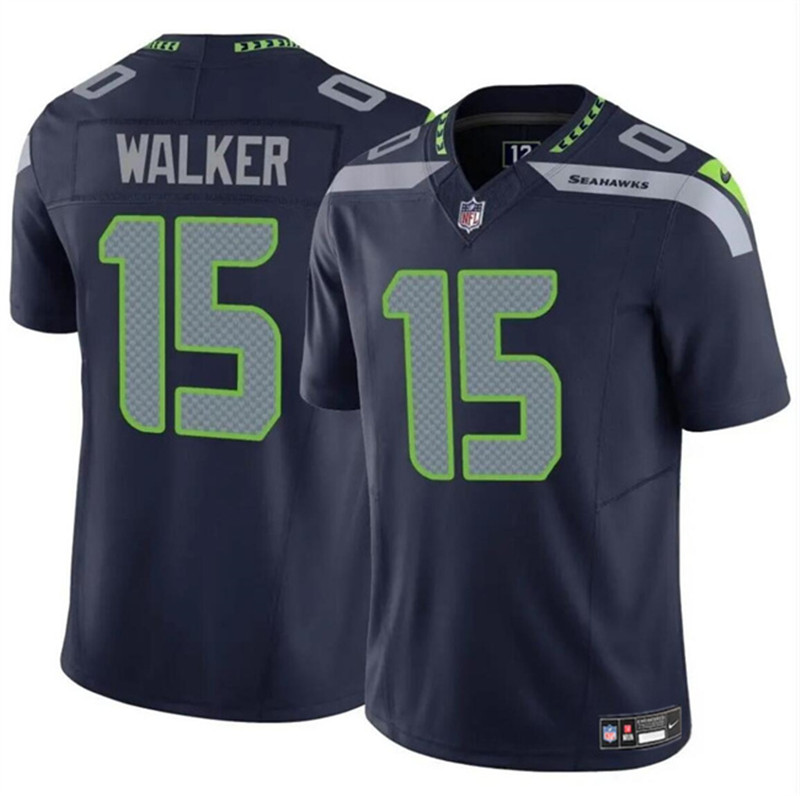 Nike Seahawks 15 P.J. Walker Navy Vapor Untouchable Limited Jersey