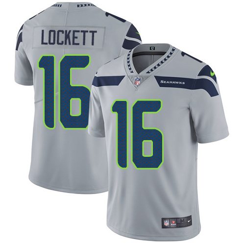  Seahawks 16 Tyler Lockett Grey Vapor Untouchable Limited Jersey