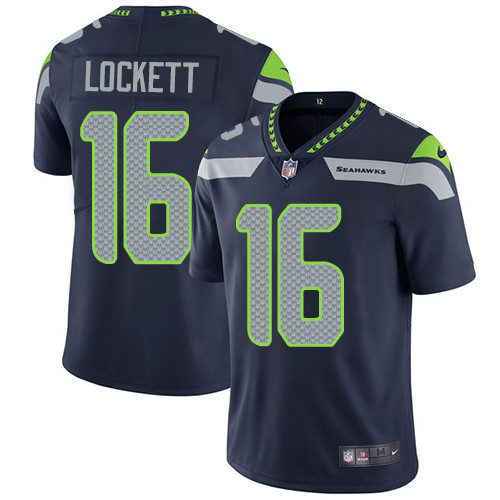  Seahawks 16 Tyler Lockett Navy Vapor Untouchable Player Limited Jersey