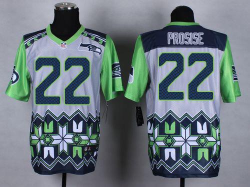  Seahawks 22 C J Prosise Grey Men Stitched NFL Elite Noble Fashion Jersey