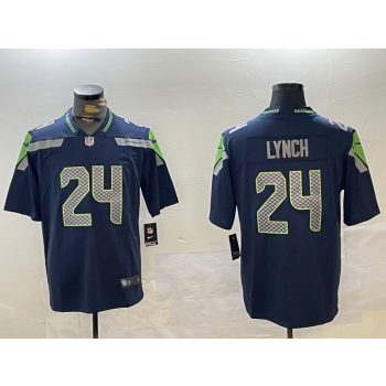Nike Seahawks 24 Marshawn Lynch Blue Vapor Limited Jersey