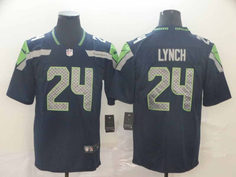 Nike Seahawks 24 Marshawn Lynch Navy Vapor Untouchable Limited Jersey