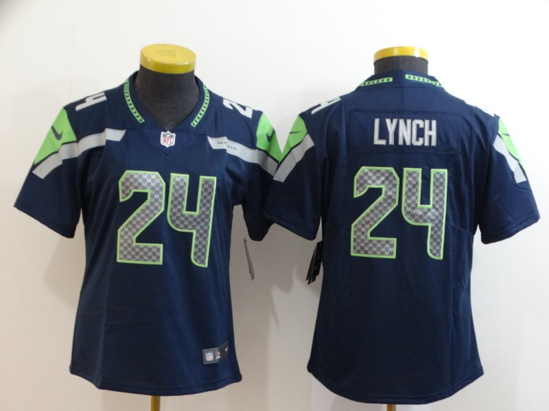 Nike Seahawks 24 Marshawn Lynch Navy Women Vapor Untouchable Limited Jersey