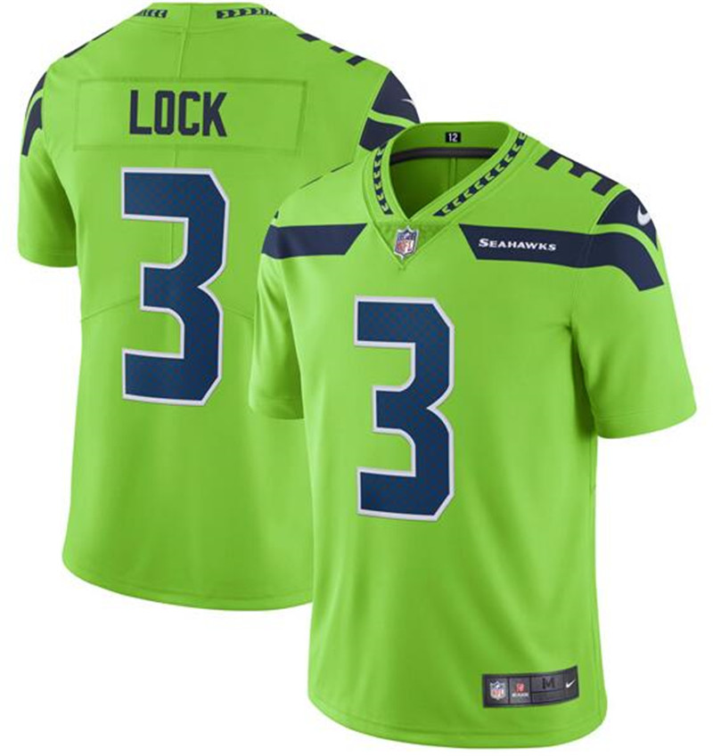 Nike Seahawks 3 Drew Lock Green Vapor Limited Jersey