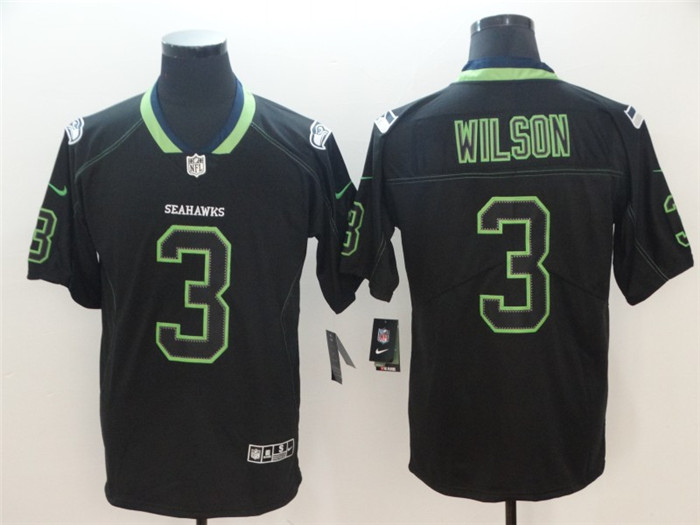  Seahawks 3 Russell Wilson Black Shadow Legend Limited Jersey