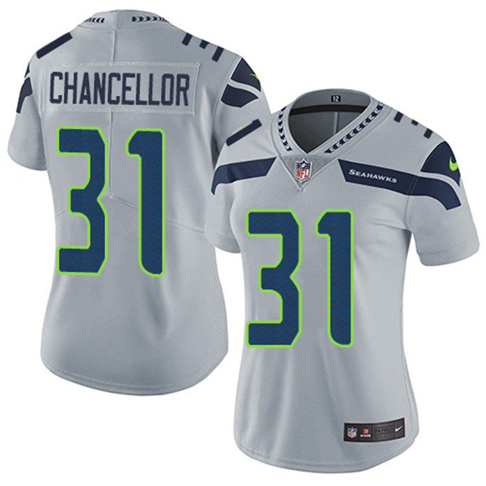  Seahawks 31 Kam Chancellor Gray Women Vapor Untouchable Limited Jersey