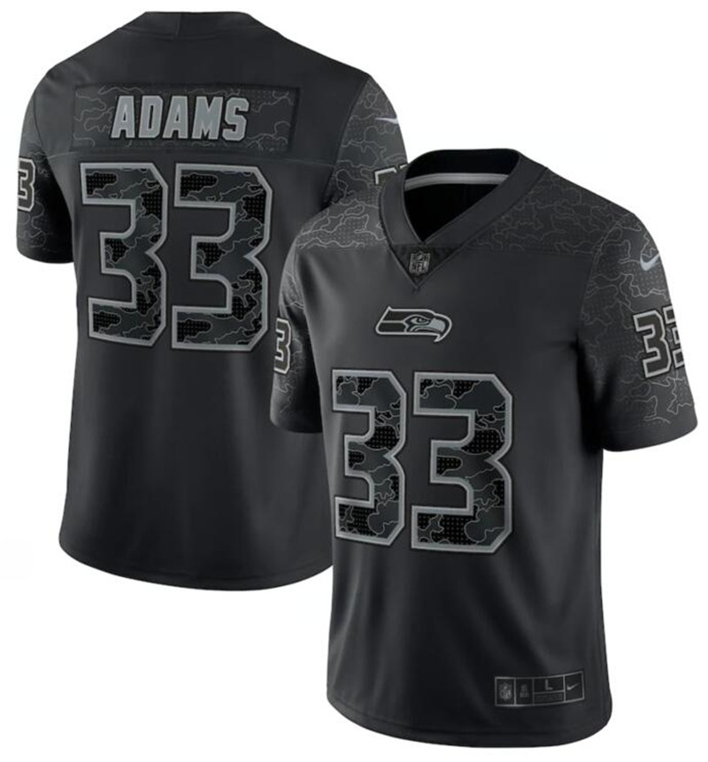 Nike Seahawks 33 Jamal Adams Black RFLCTV Limited Jersey