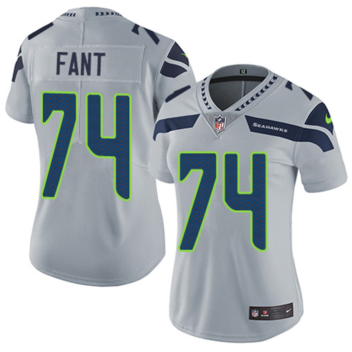  Seahawks 74 George Fant Gray Women Vapor Untouchable Limited Jersey