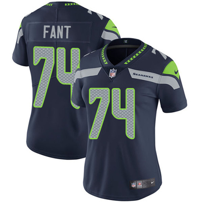  Seahawks 74 George Fant Navy Women Vapor Untouchable Limited Jersey