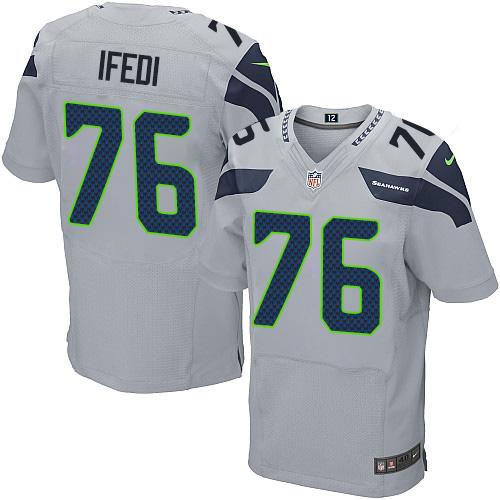  Seahawks 76 Germain Ifedi Grey Alternate Men Stitched NFL Elite Jersey