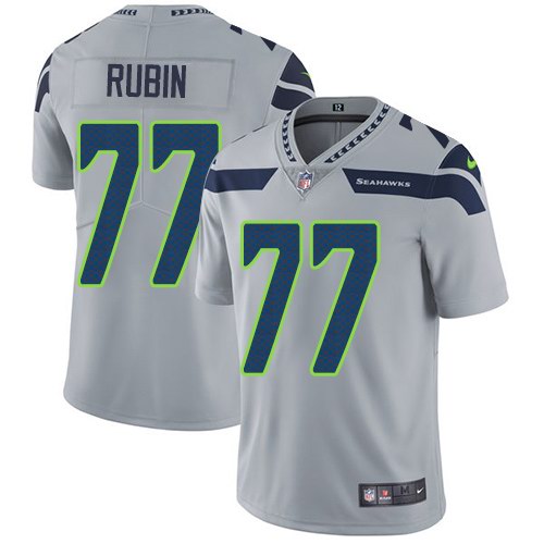  Seahawks 77 Ahtyba Rubin Grey Vapor Untouchable Limited Jersey