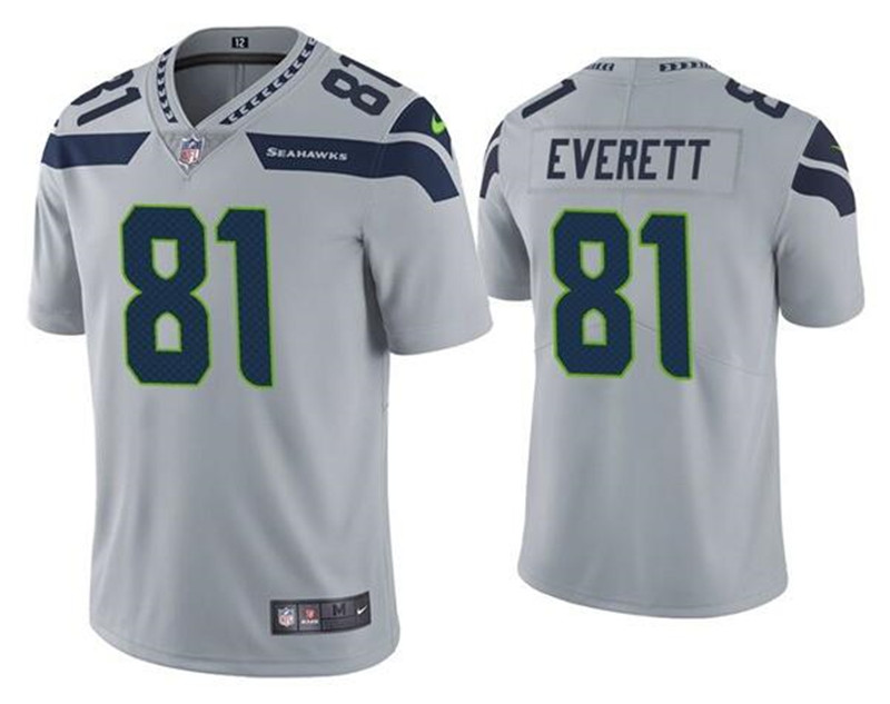 Nike Seahawks 81 Gerald Everett Gray Vapor Untouchable Limited Jersey