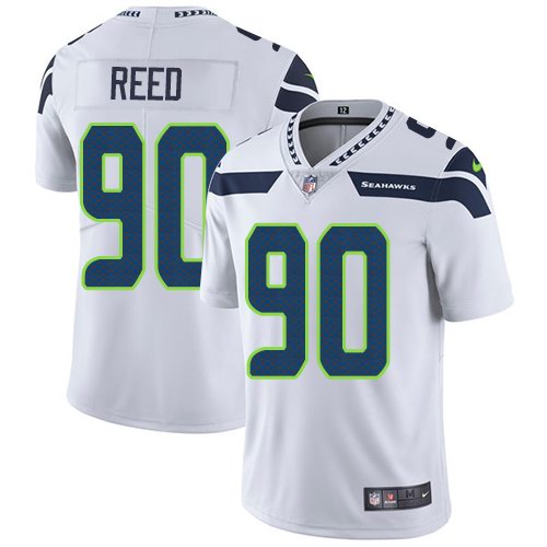  Seahawks 90 Jarran Reed White Vapor Untouchable Limited Jersey