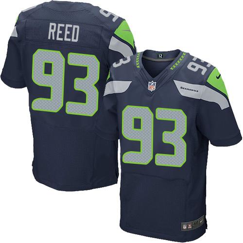  Seahawks 93 Jarran Reed Steel Blue Team Color Men Stitched NFL Elite Jersey