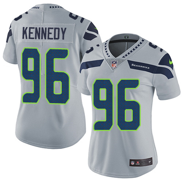  Seahawks 96 Cortez Kennedy Gray Women Vapor Untouchable Limited Jersey