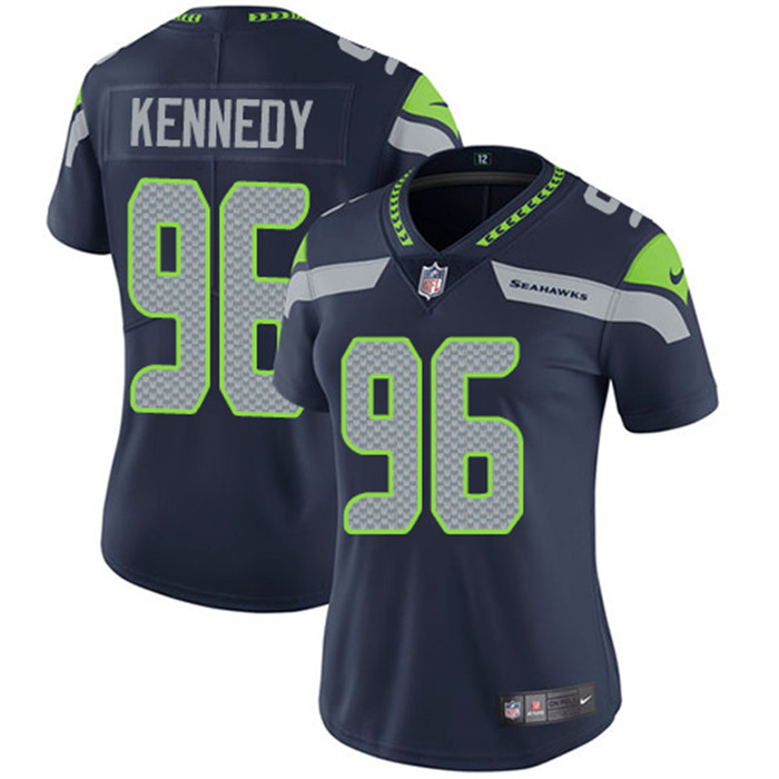  Seahawks 96 Cortez Kennedy Navy Women Vapor Untouchable Limited Jersey