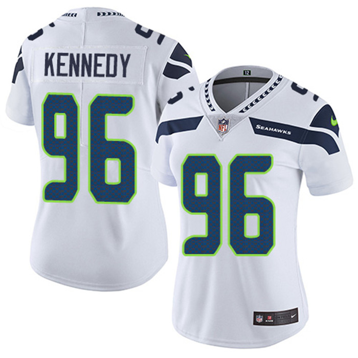  Seahawks 96 Cortez Kennedy White Women Vapor Untouchable Limited Jersey