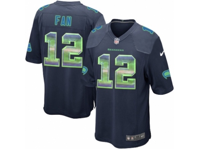  Seattle Seahawks 12th Fan Limited Navy Blue Strobe NFL Jersey