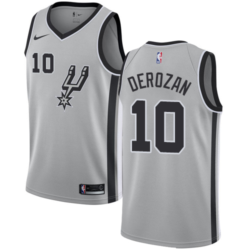  Spurs #10 DeMar DeRozan Silver NBA Swingman Statement Edition Jersey