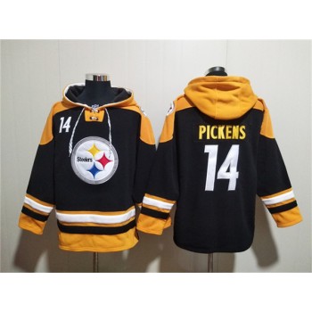 Nike Steelers 14 George Pickens Black Ageless Must Have Lace Up Pullover Hoodie