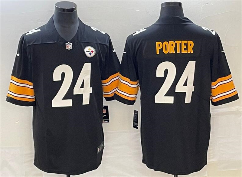 Nike Steelers 24 Joey Porter Black 2023 NFL Draft Vapor Limited Jersey