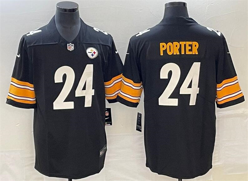 Nike Steelers 24 Joey Porter Black 2023 NFL Draft Vapor Limited Jersey