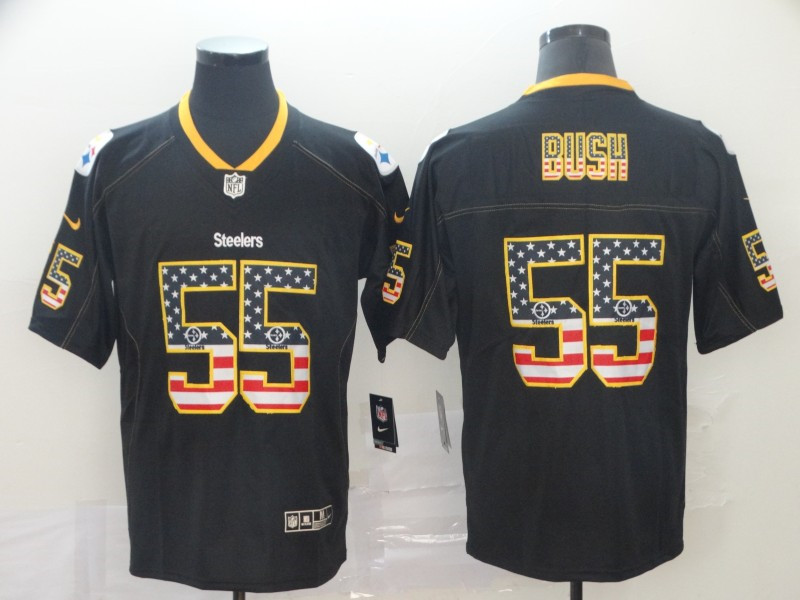 Nike Steelers 55 Devin Bush Black USA Flash Fashion Limited Jersey
