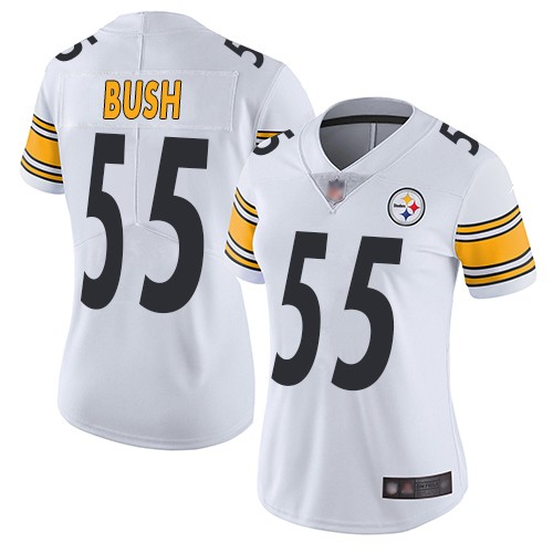 Nike Steelers 55 Devin Bush White Women 2019 NFL Draft First Round Pick Vapor Untouchable Limited Jersey