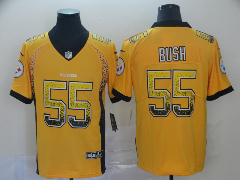 Nike Steelers 55 Devin Bush Yellow Drift Fashion Limited Jersey