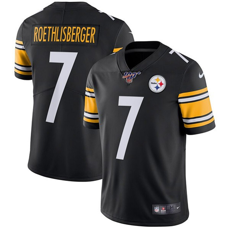 Nike Steelers 7 Ben Roethlisberger Black 100th Season Vapor Untouchable Limited Jersey