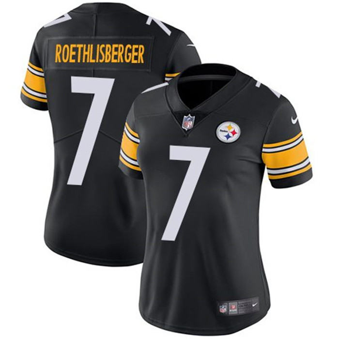  Steelers 7 Ben Roethlisberger Black Women Vapor Untouchable Limited Jersey