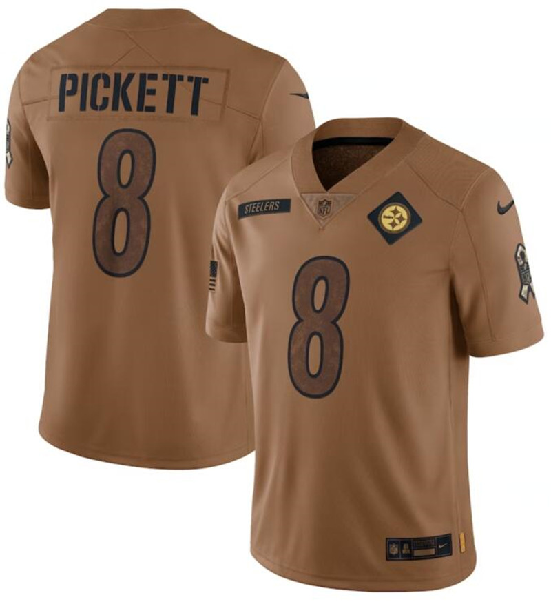 Nike Steelers 8 Kenny Pickett Brown 2023 Salute To Service Limited Jersey