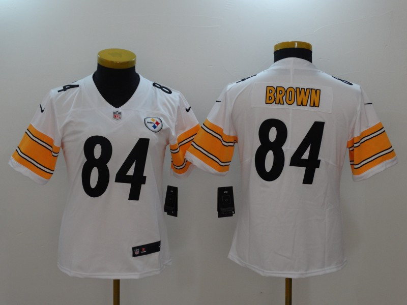  Steelers 84 Antonio Brown Black White Women Vapor Untouchable Player Limited Jersey