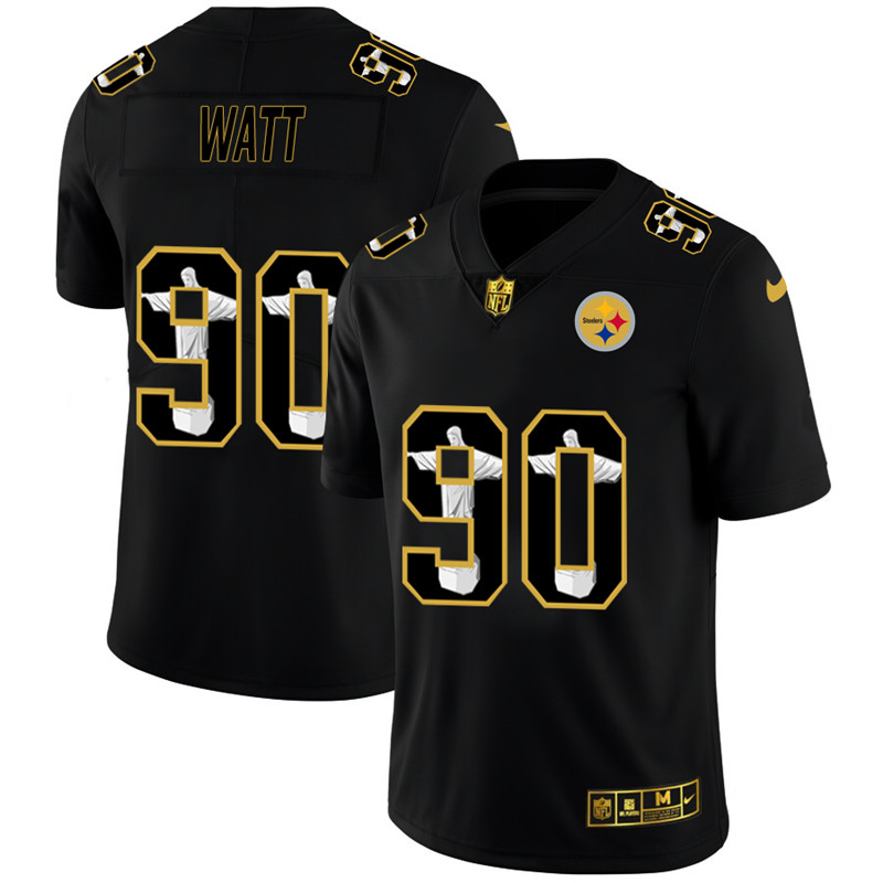 Nike Steelers 90 T.J. Watt Black Jesus Faith Edition Limited Jersey