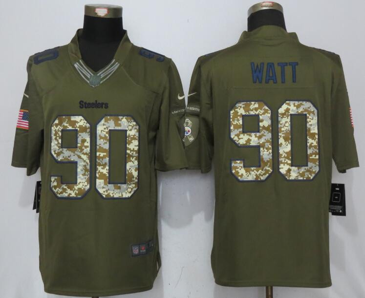  Steelers 90 T.J. Watt Green Salute to Service Limited Jersey