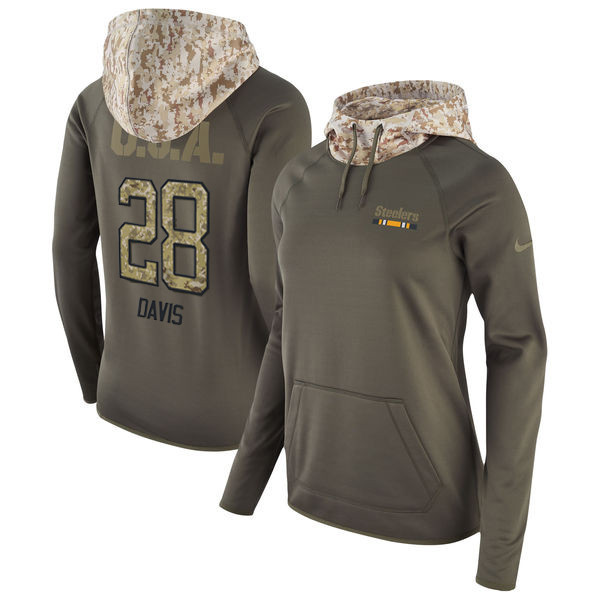  Steers 28 Sean Davis Olive Women Salute To Service Pullover Hoodie