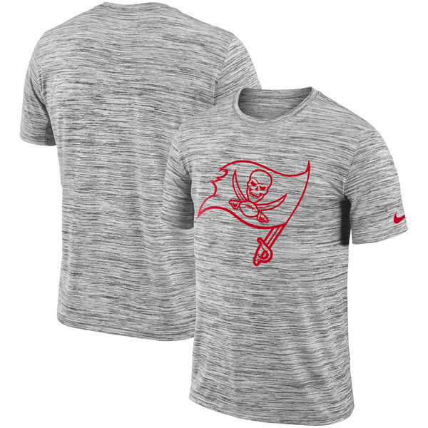  Tampa Bay Buccaneers Heathered Black Sideline Legend Velocity Travel Performance T Shirt