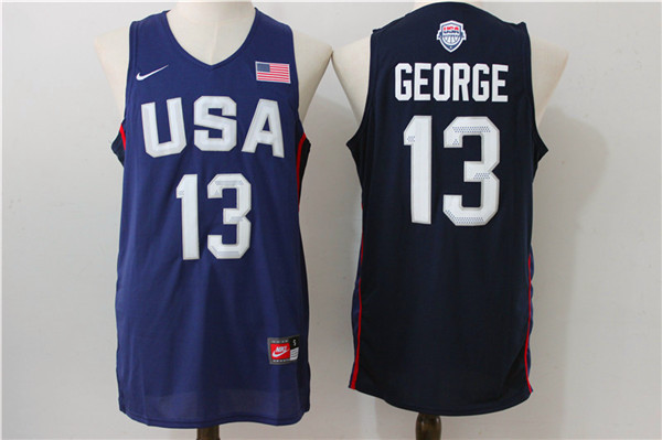  Team USA 13 Paul George Navy Blue 2016 Dream Team Stitched NBA Jersey