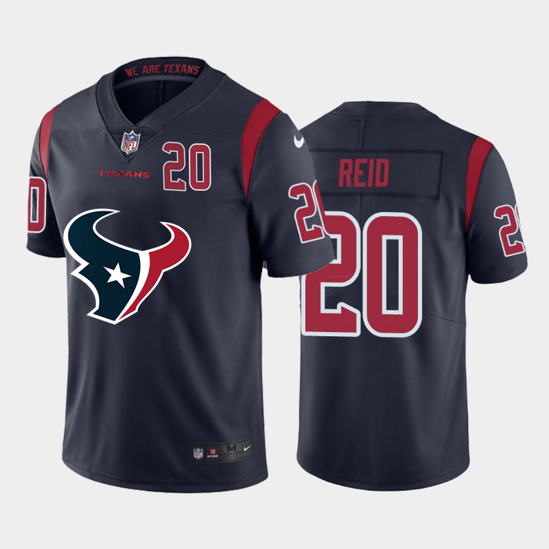 Nike Texans 20 Justin Reid Navy Team Big Logo Number Logo Color Rush Limited Jersey