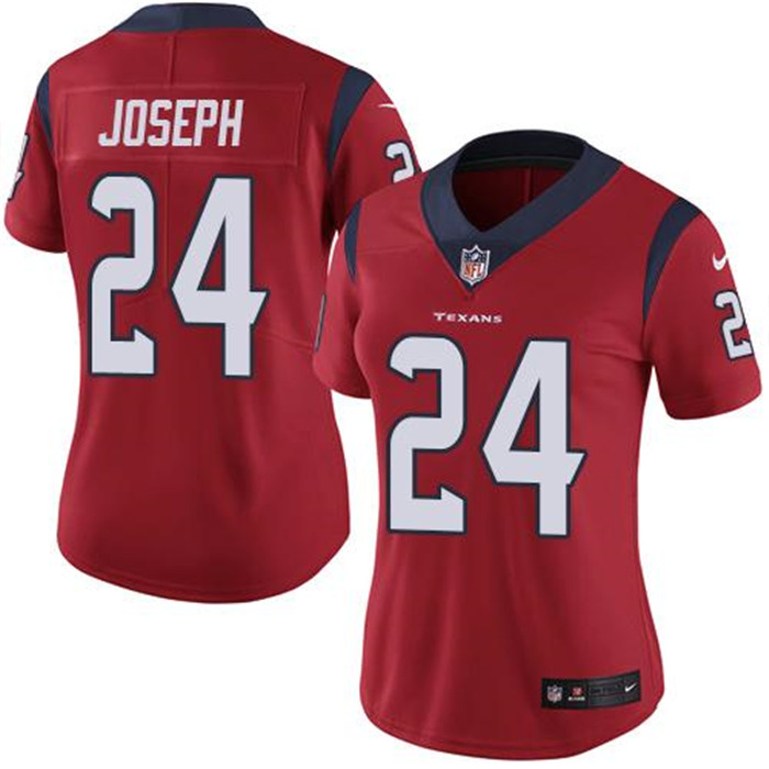  Texans 24 Johnathan Joseph Red Women Vapor Untouchable Limited Jersey