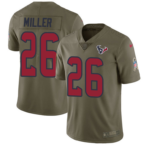  Texans 26 Lamar Miller Olive Salute To Service Limited Jersey