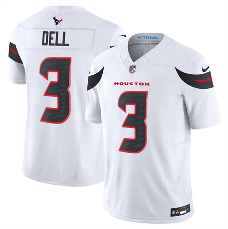Nike Texans 3 Tank Dell White 2024 Vapor F.U.S.E. Vapor Limited Jersey