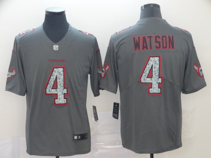 Nike Texans 4 Deshaun Watson Gray Camo Vapor Untouchable Limited Jersey